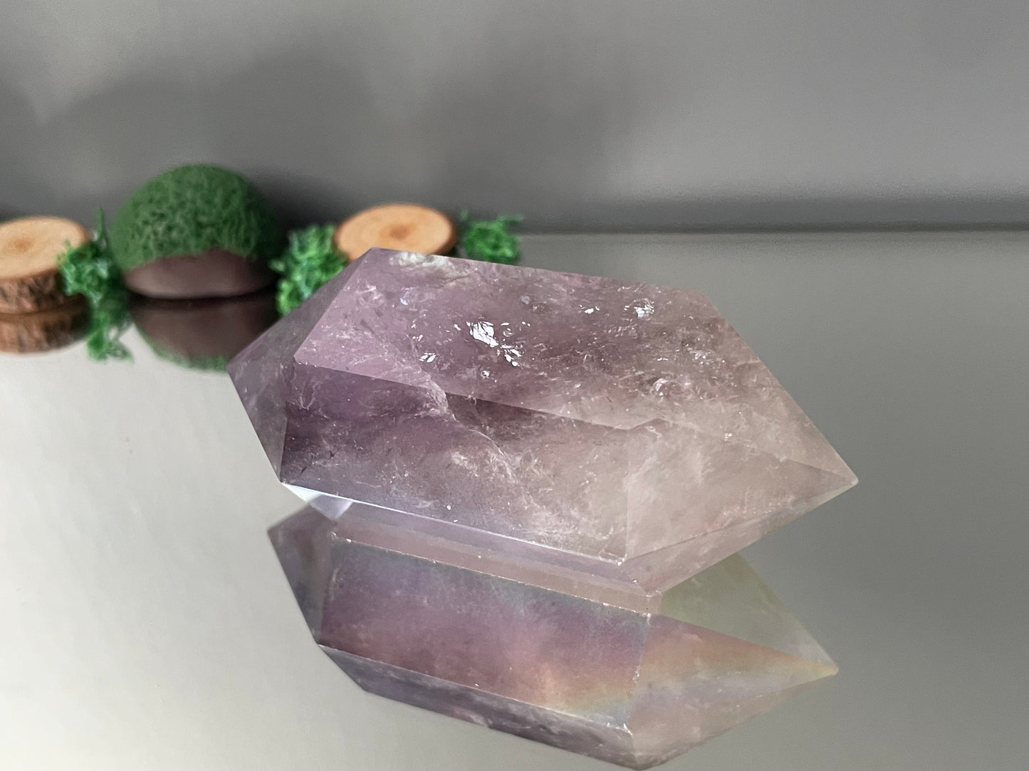 Amethyst Aura Gemstone Crystal Double Terminated Point (1)