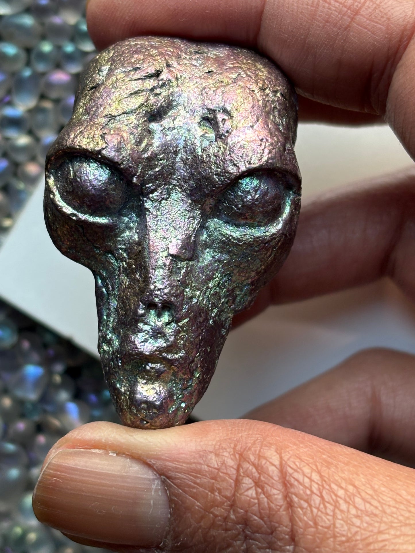 Purple Bismuth Crystal Alien Metal Art Sculpture