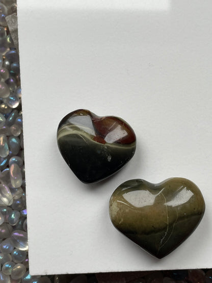 Polychrome Jasper Crystal Gemstone Heart Mini Carving Gift Set (4)