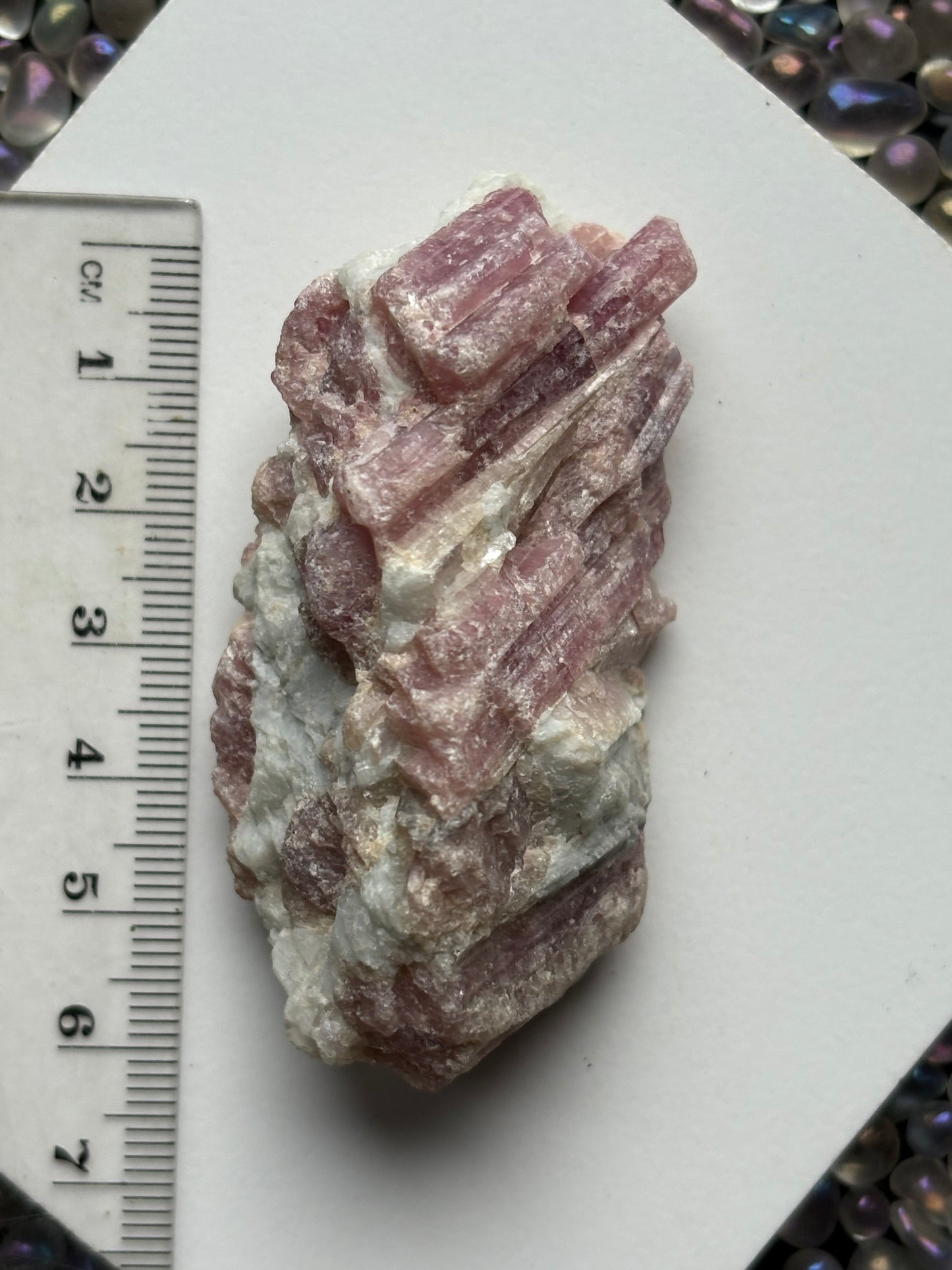 Pink Tourmaline Quartz Crystal Gemstone Rough Specimen (B)