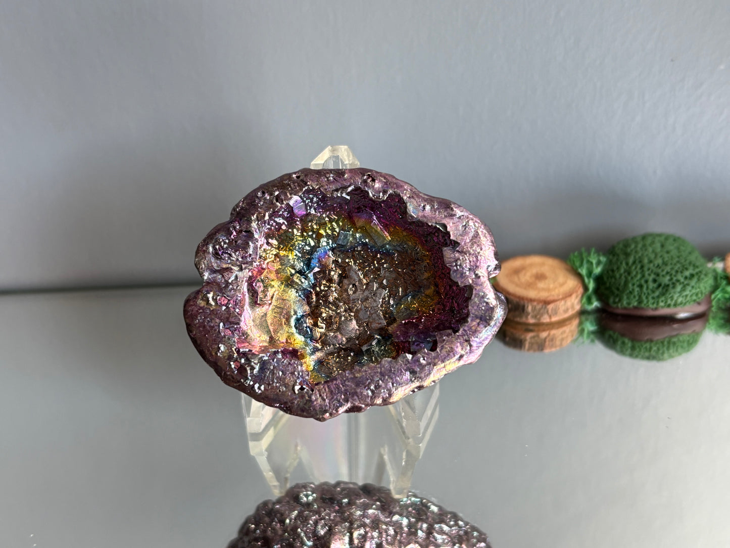 Purple Bismuth Crystal Brain Metal Art Sculpture