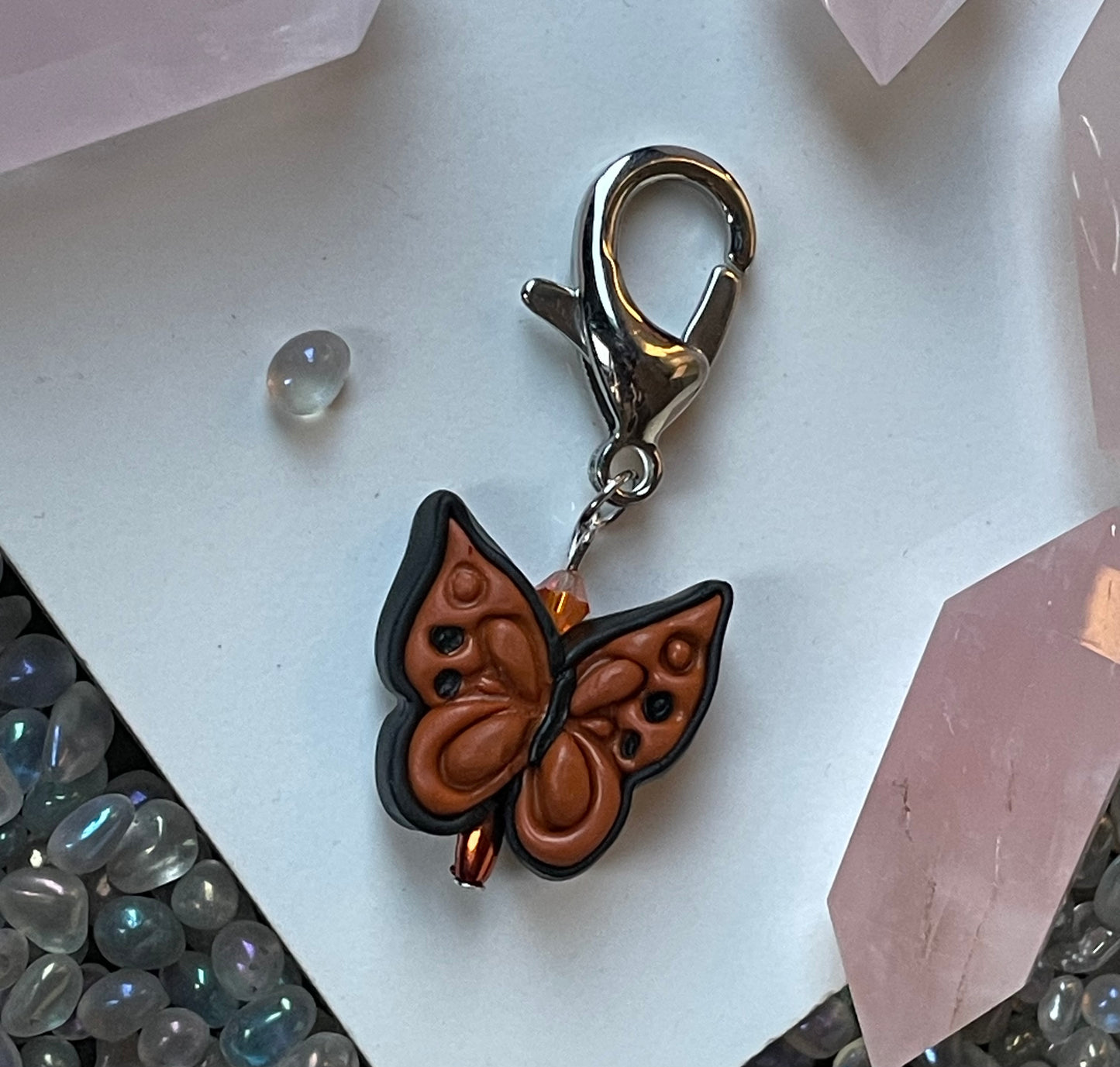 Summer Solstice Butterfly Card & Gemstone Crystal Tumbled Stone Gift Set