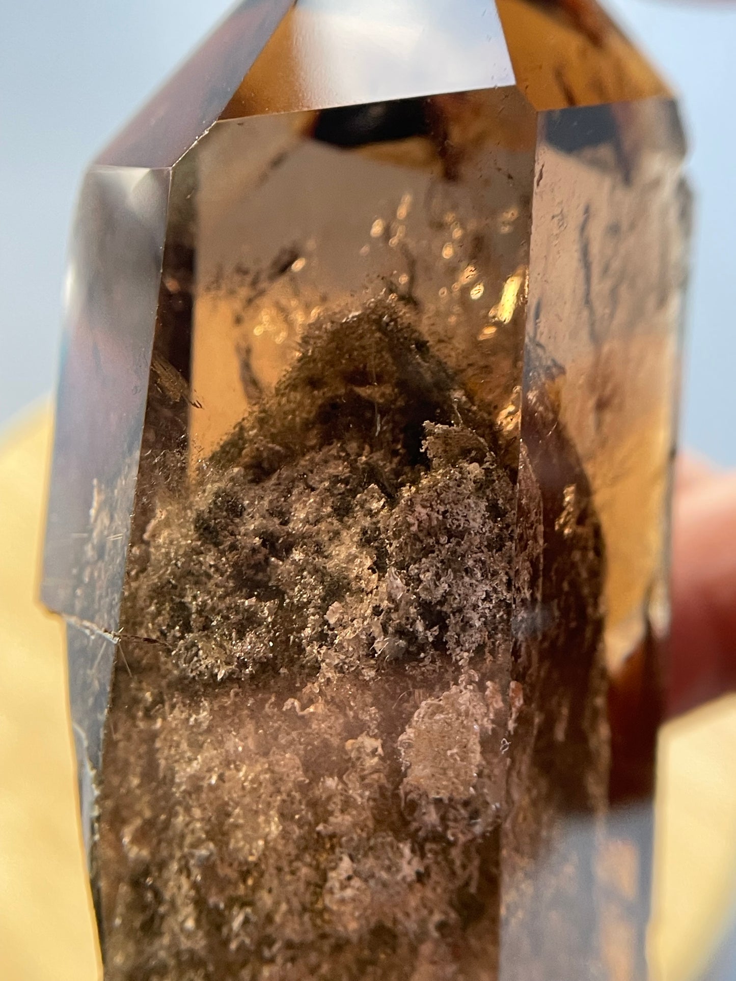 Smoky Hematite Rutile Garden Quartz Crystal Gemstone Tower Point