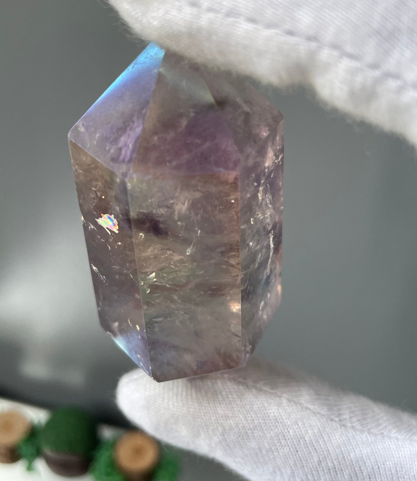 Amethyst Aura Gemstone Crystal Double Terminated Point (2)