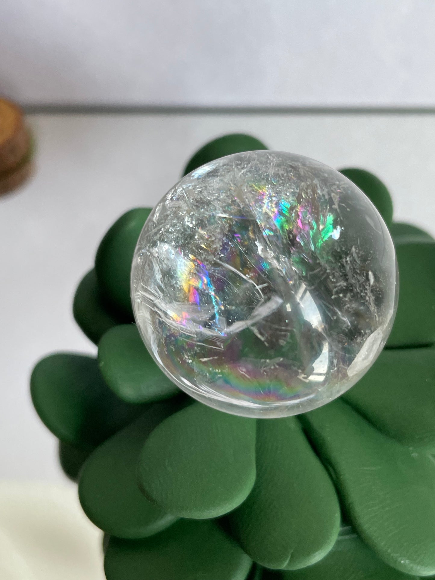 Rainbow Clear Quartz Sphere Gemstone Crystal - S1