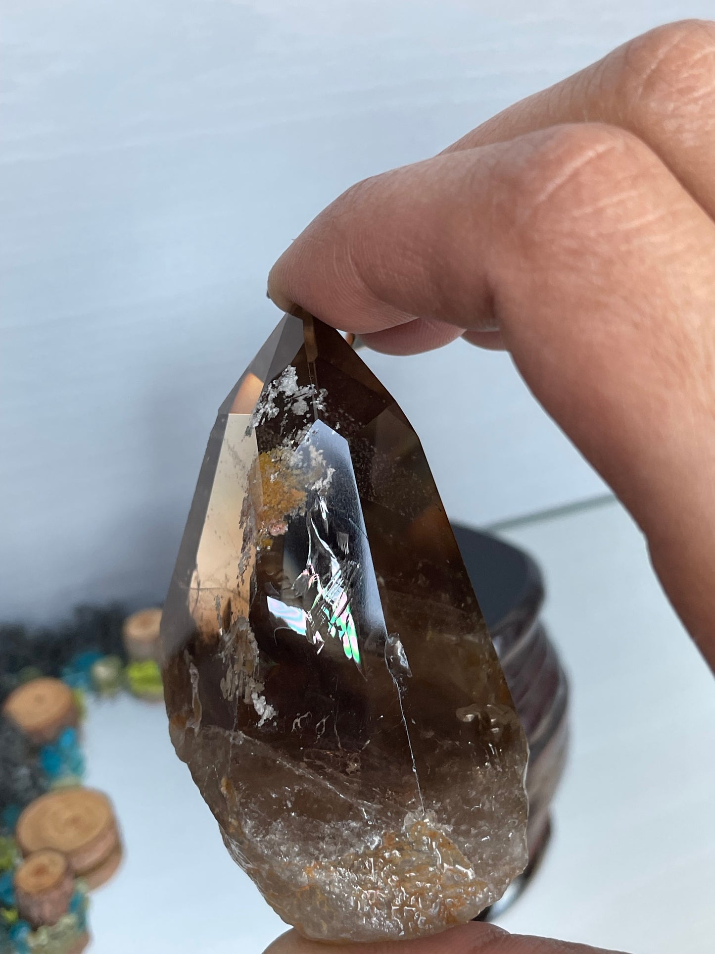 Smoky Garden Quartz Crystal Gemstone Tower Point