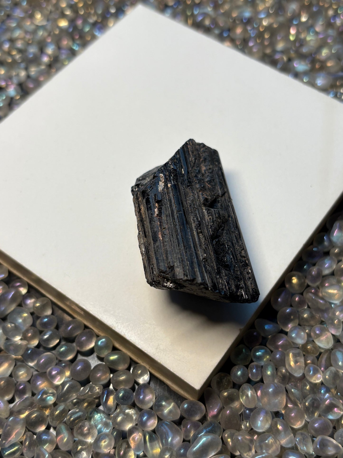 Black Tourmaline Rough Gemstone Crystal Specimen (B)