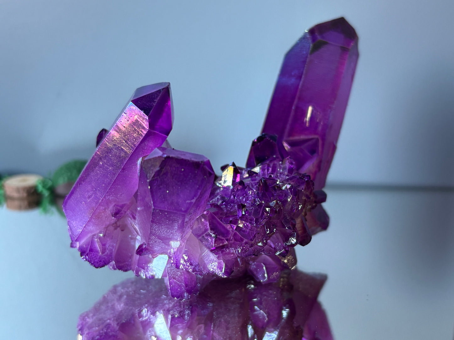 Purple Aura Quartz Crystal Gemstone Cluster - Large