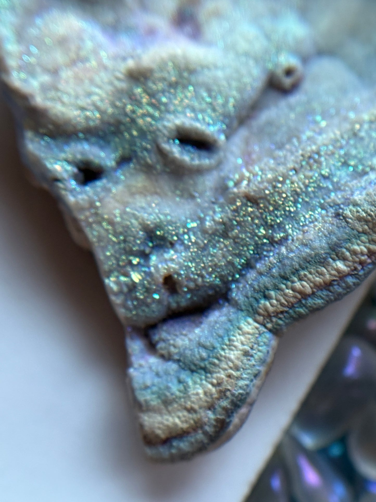 Blue Aura Druzy Chalcedony Crystal Gemstone Galaxy Slice (1)