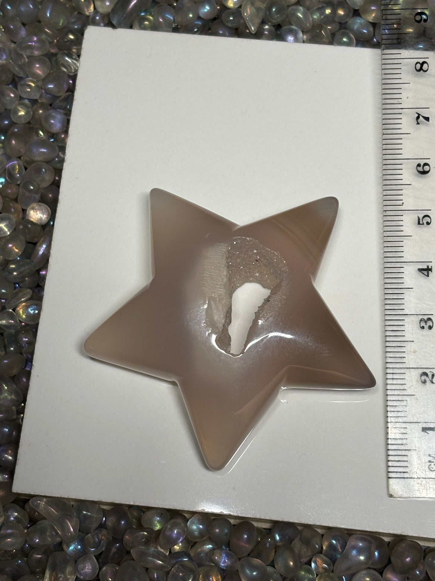 Druzy Agate Crystal Star Carving