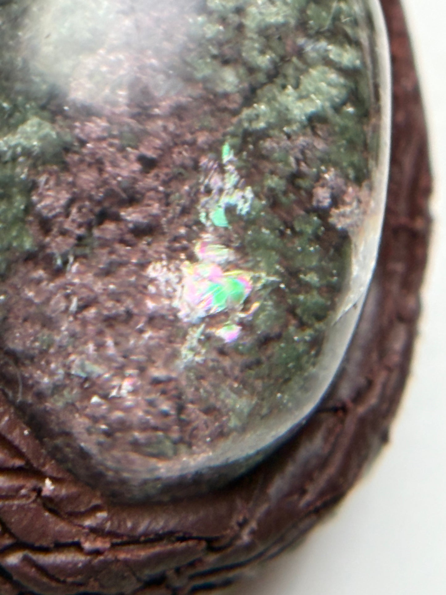 Rainbow Lodalite Garden Quartz Crystal Gemstone Oval Enchanted Forest Necklace (2)