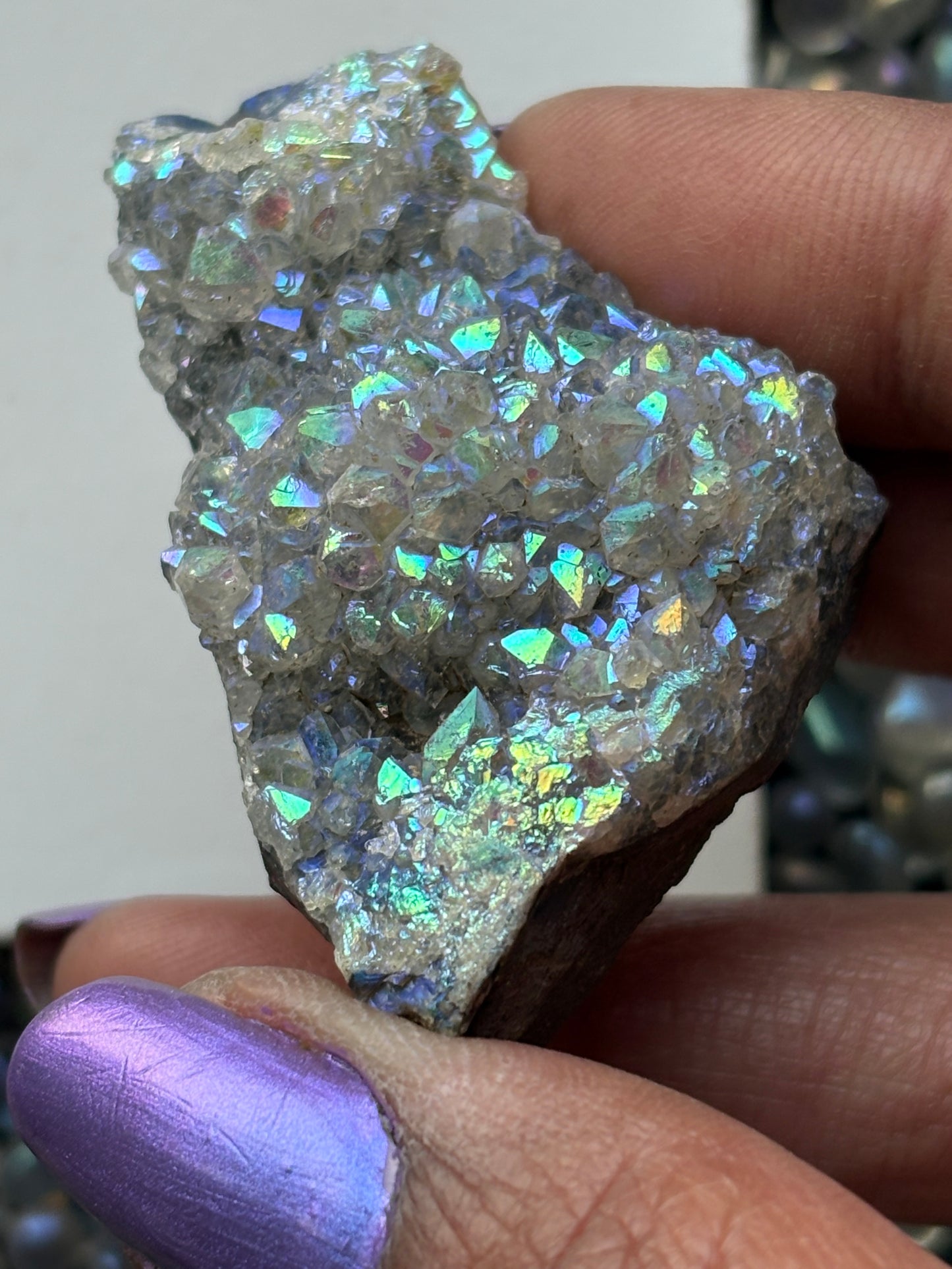 Aura Quartz Crystal Gemstone Cluster Small (1)
