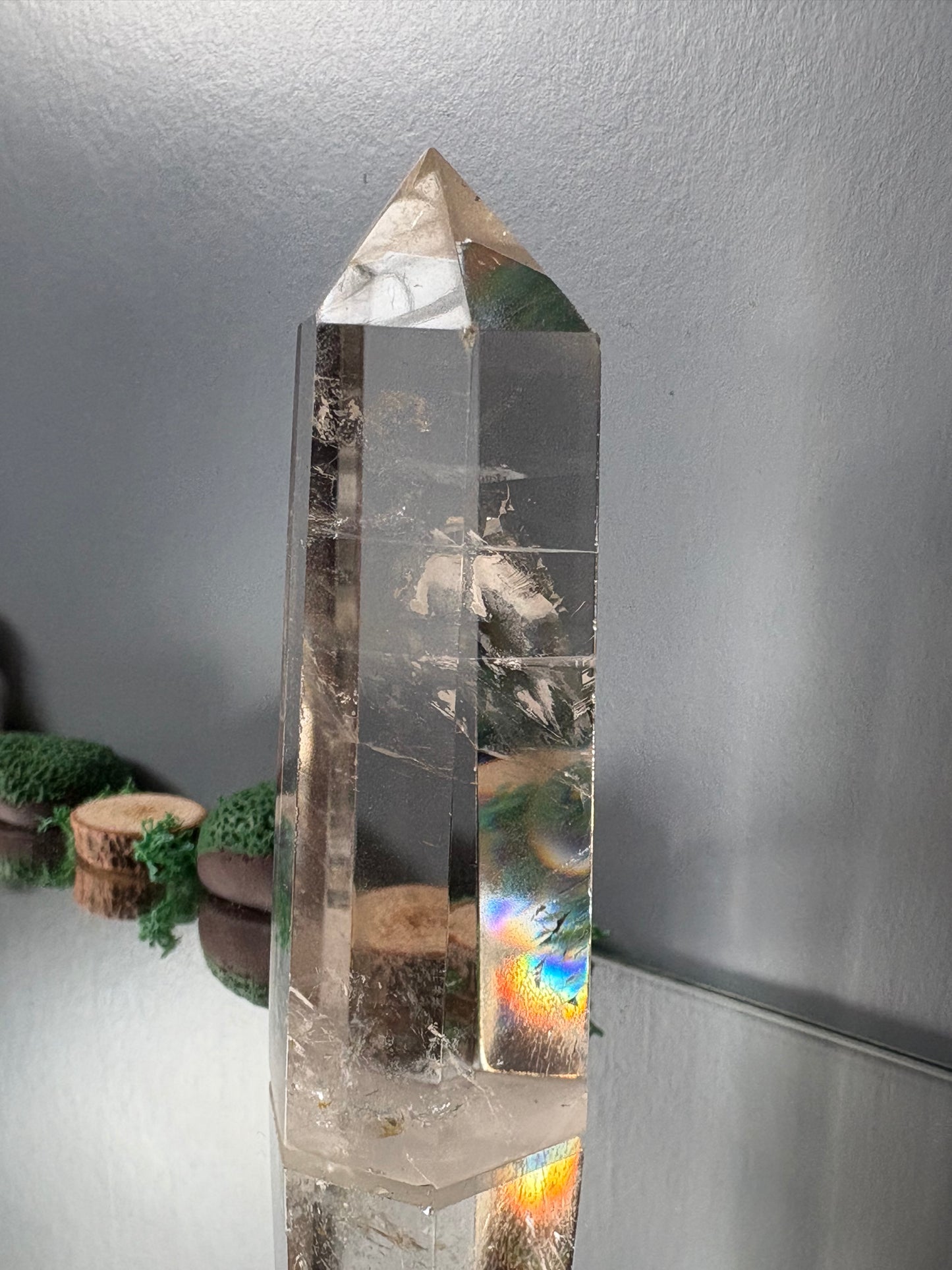 Smoky Quartz Crystal Gemstone Point Tower