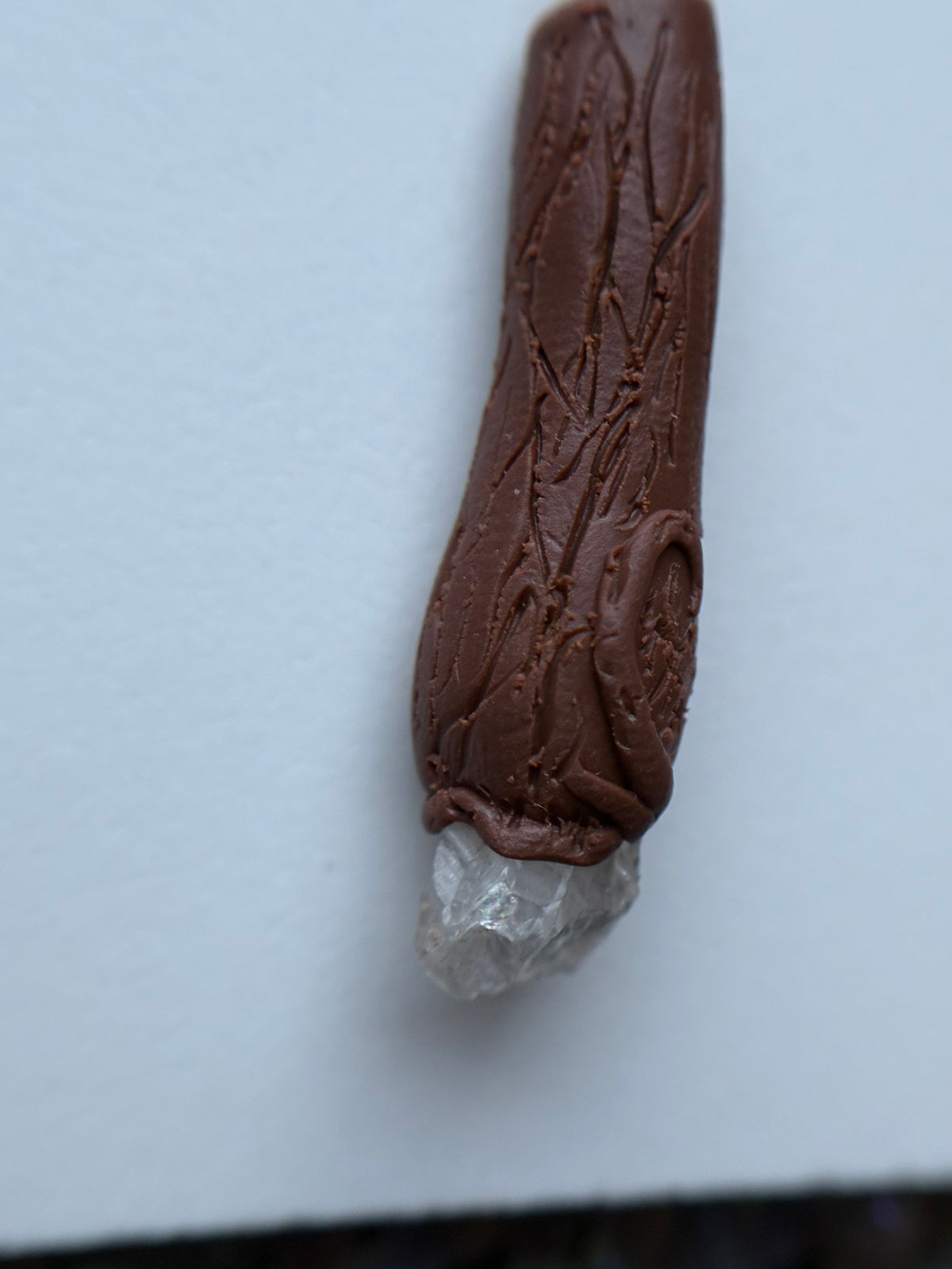 Scottish Quartz Crystal Gemstone Clay Wooden Wand Necklace (7)