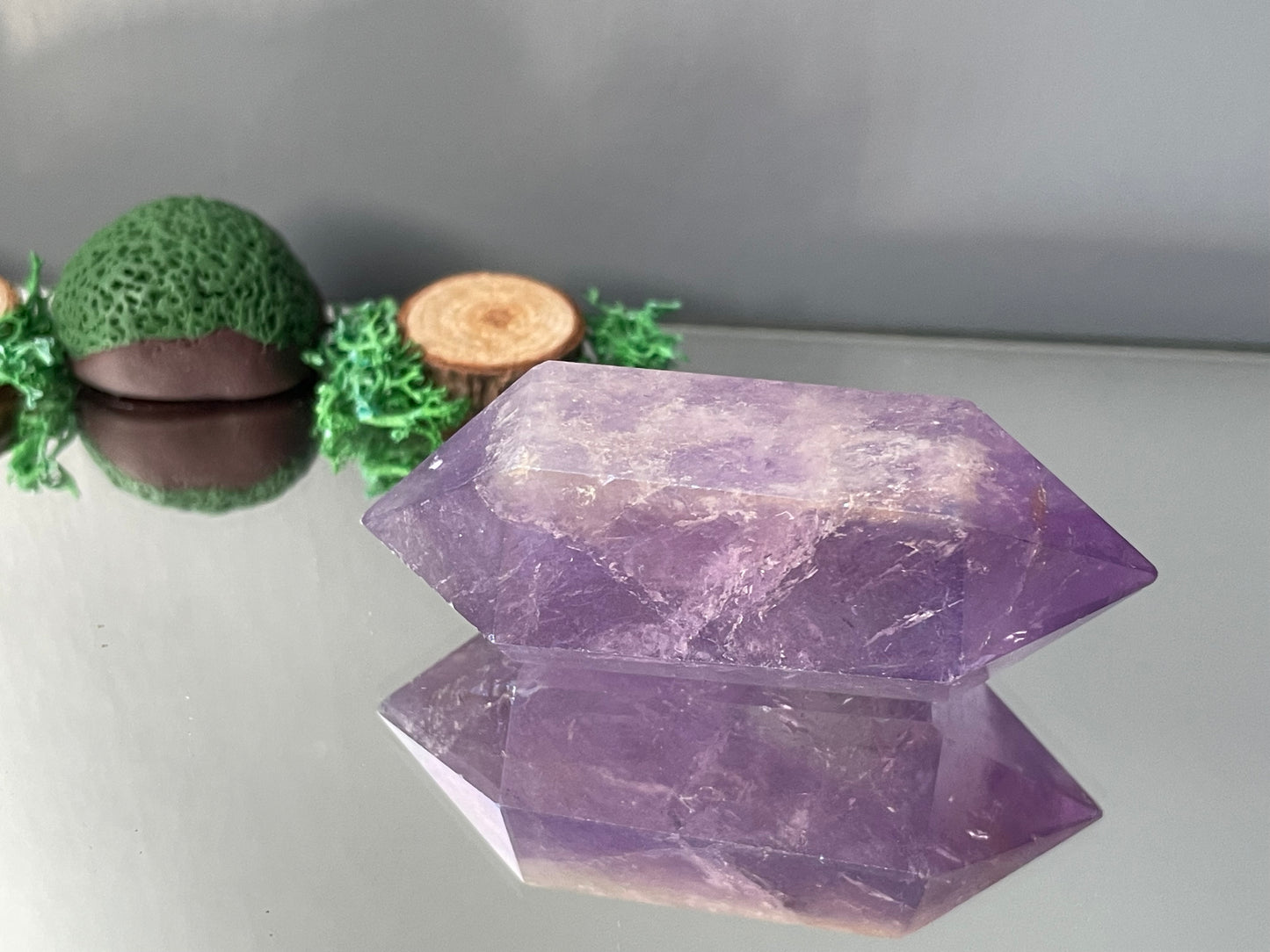 Amethyst Aura Gemstone Crystal Double Terminated Point - Small (1)