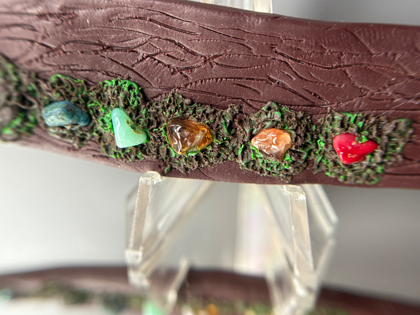 Chakra Crystal Gemstone Enchanted Forest Wooden Clay Knife