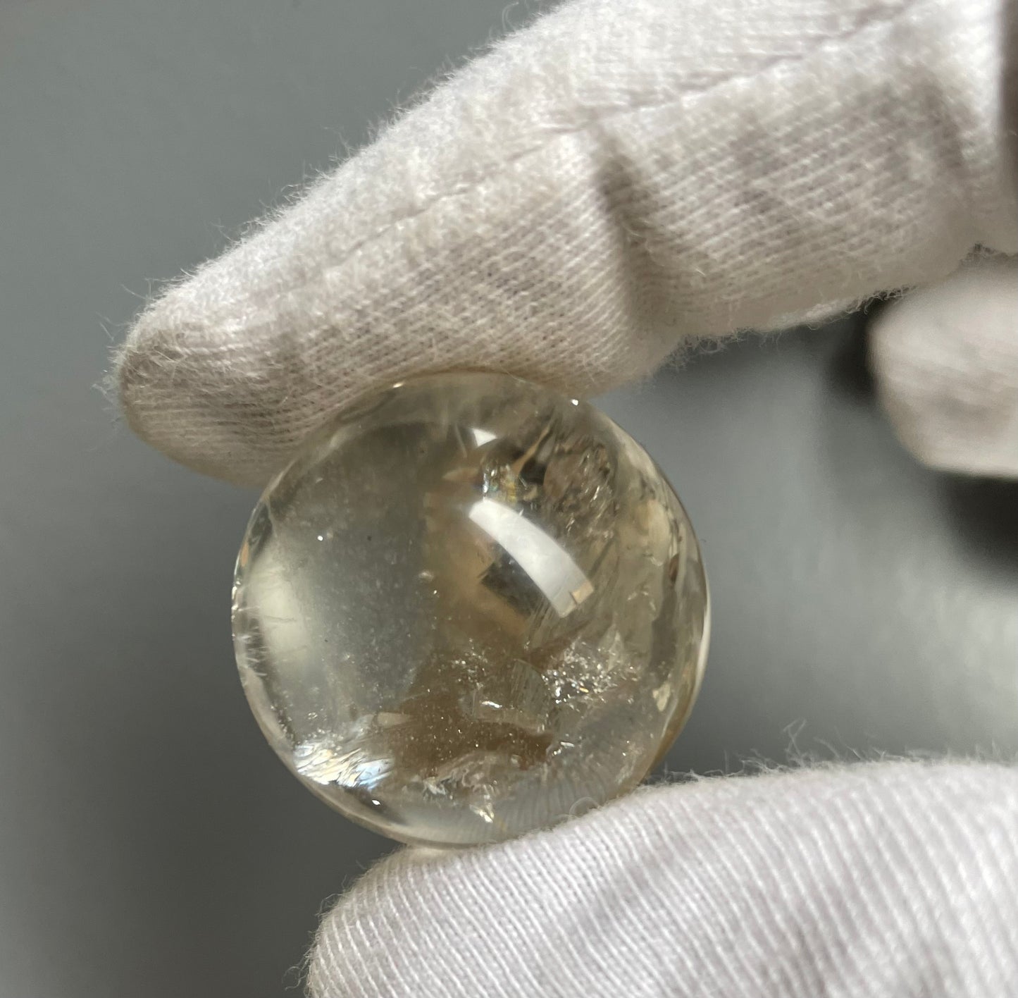 Rainbow Smoky Quartz Crystal Gemstone Sphere Clay Peridot Ring Holder Gift Set