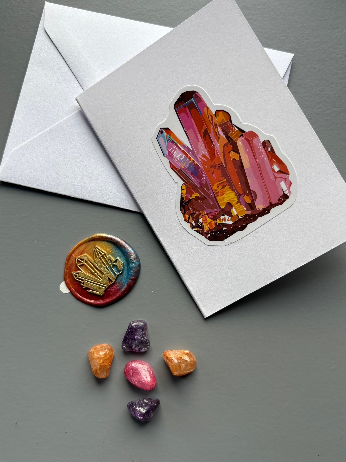 Crystal Card & Mini Crystal Tumbled Stone Gift Set (2)