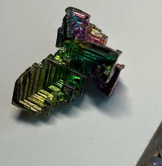 Rainbow Bismuth Crystal Specimen Metal Art S (5)
