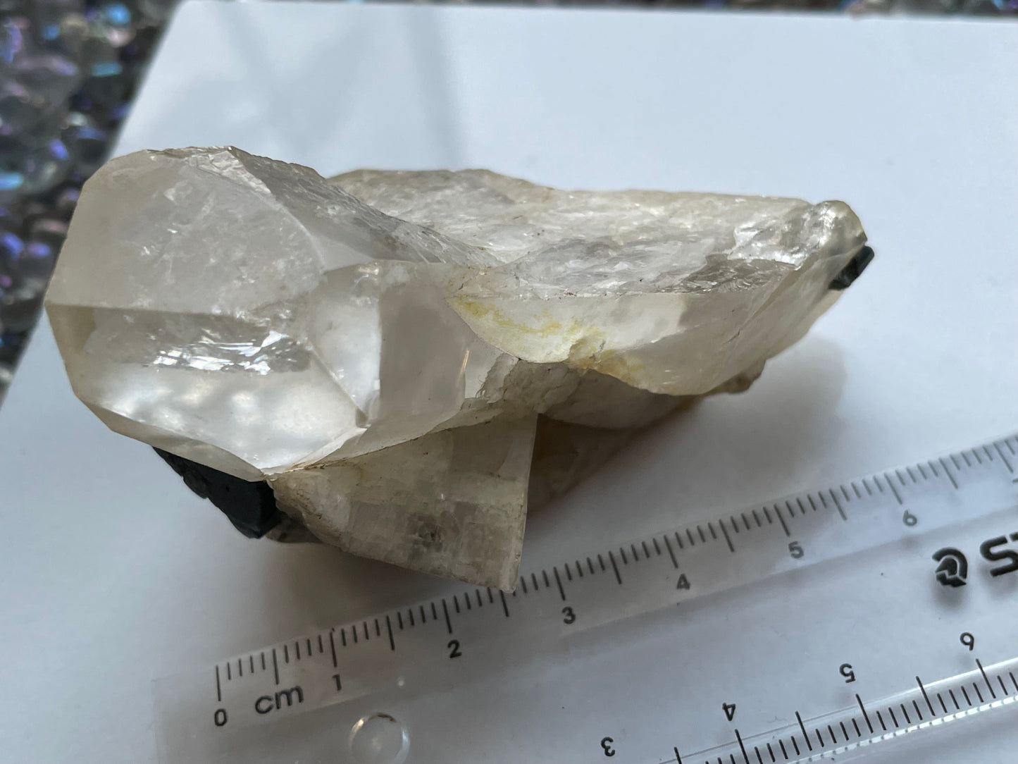 Quartz Black Tourmaline & Albite Rough Crystal Gemstone Mineral Specimen