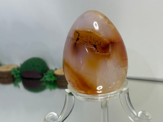 Carnelian Druzy Crystal Gemstone Egg Carving (1)