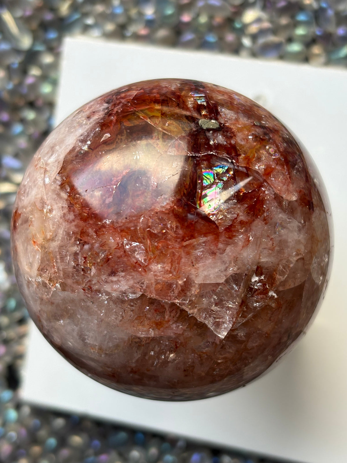 Fire Hematoid Quartz - Crystal Gemstone Sphere - L (2)