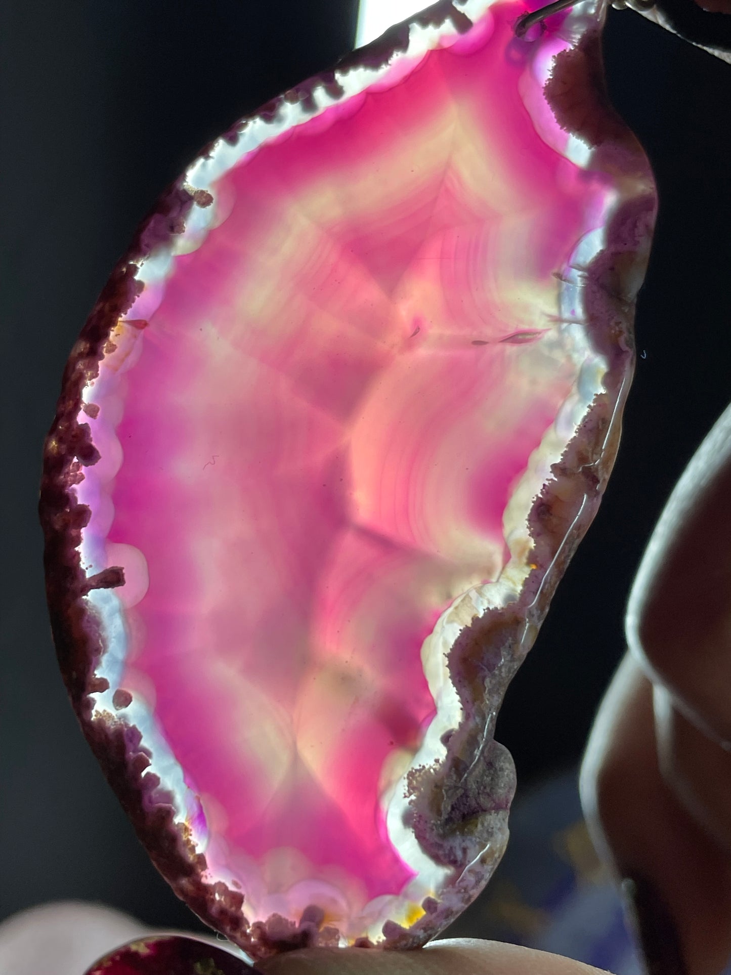 Agate Crystal Gemstone Slice Wall Tree Hanging (2)