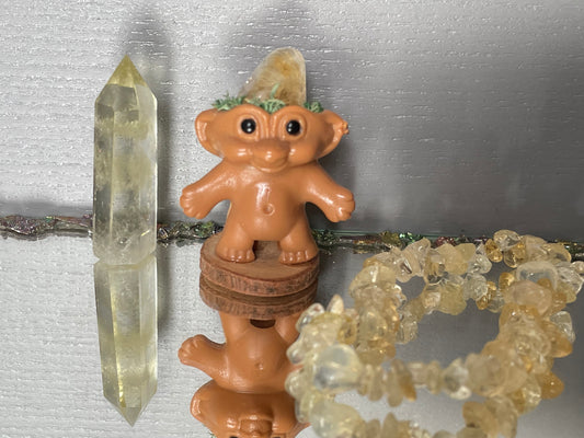 Citrine Crystal Gemstone Troll Gift Set