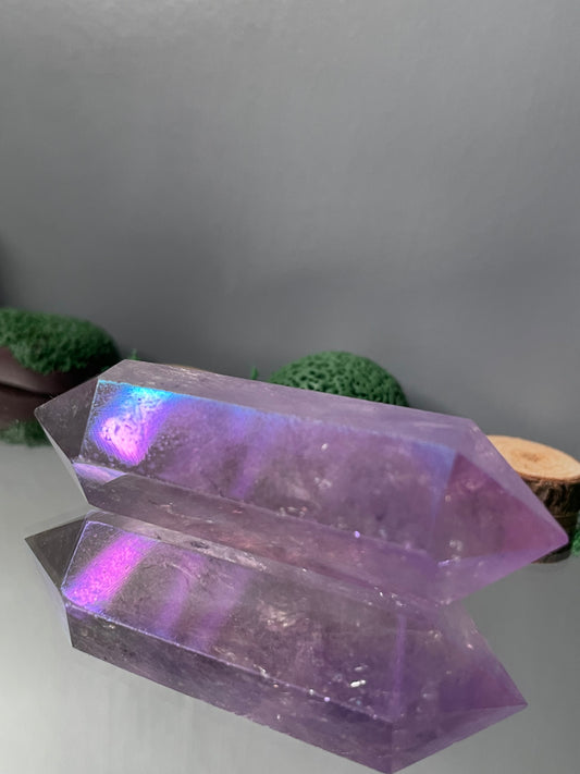 Amethyst Aura Gemstone Crystal Double Terminated Point - Small (2)