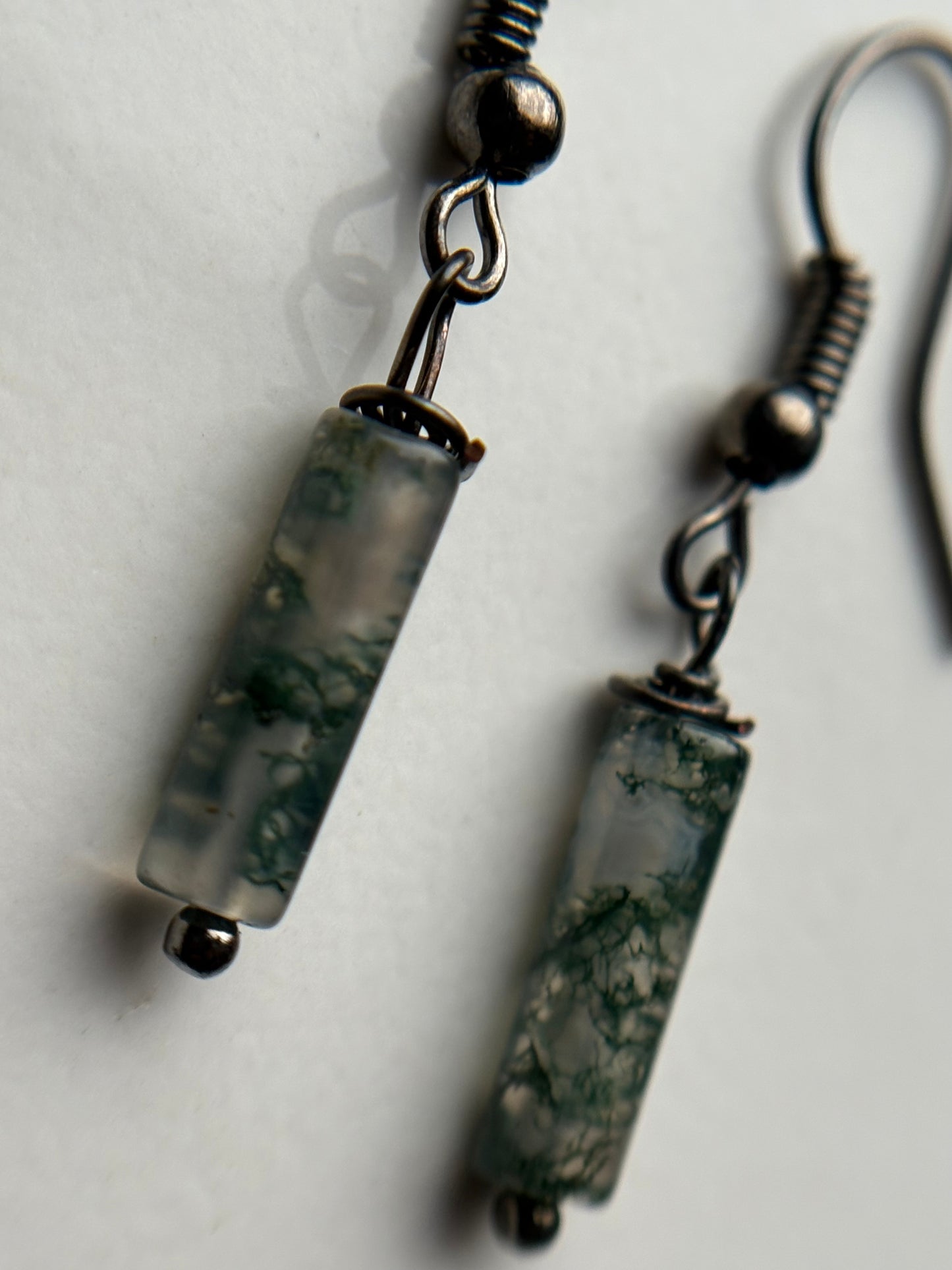 Moss Agate Crystal Gemstone Earrings
