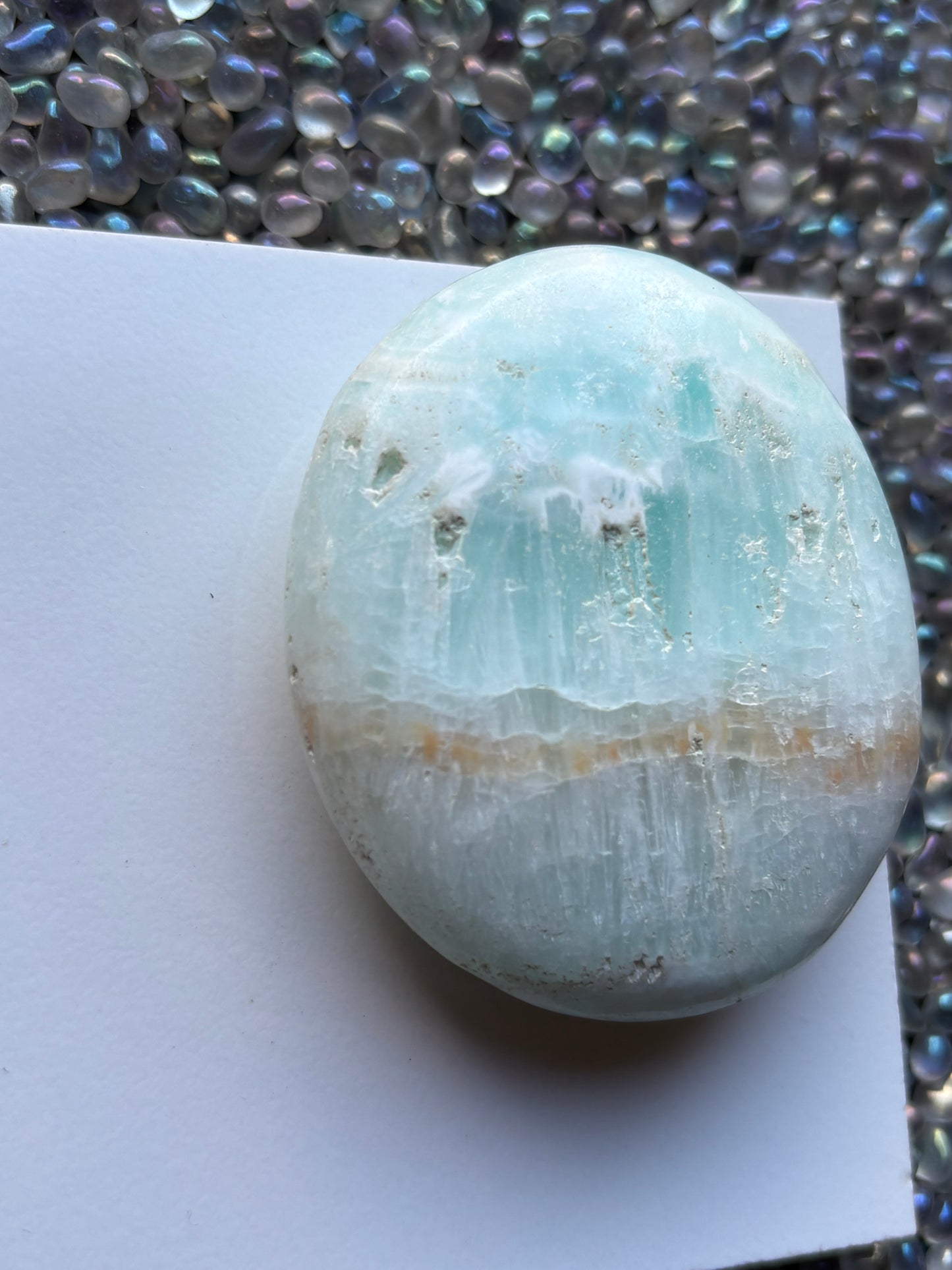 Caribbean Calcite Aragonite Crystal Gemstone Palm Stone - Medium (3)