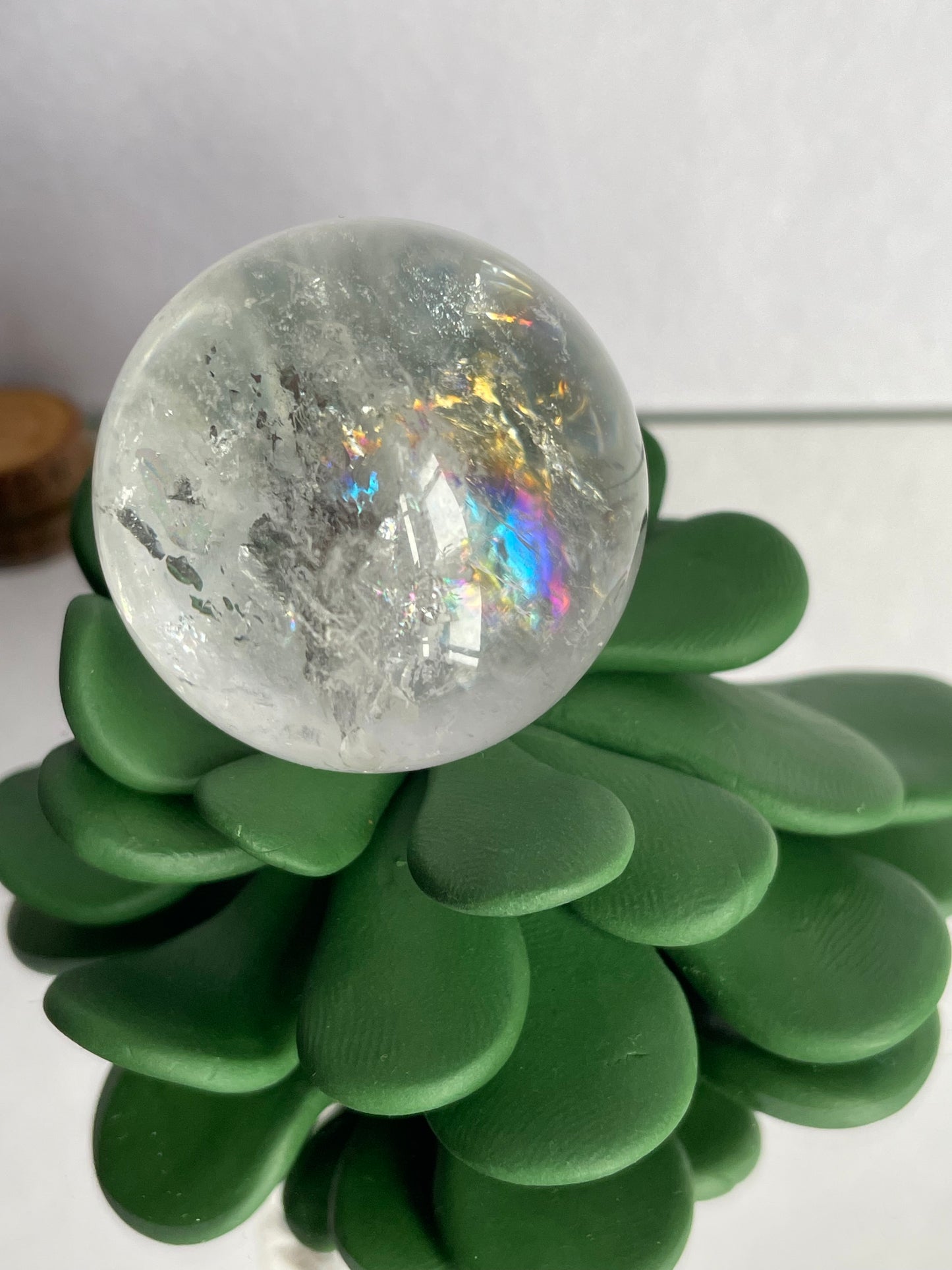 Rainbow Clear Quartz Sphere Gemstone Crystal - M1