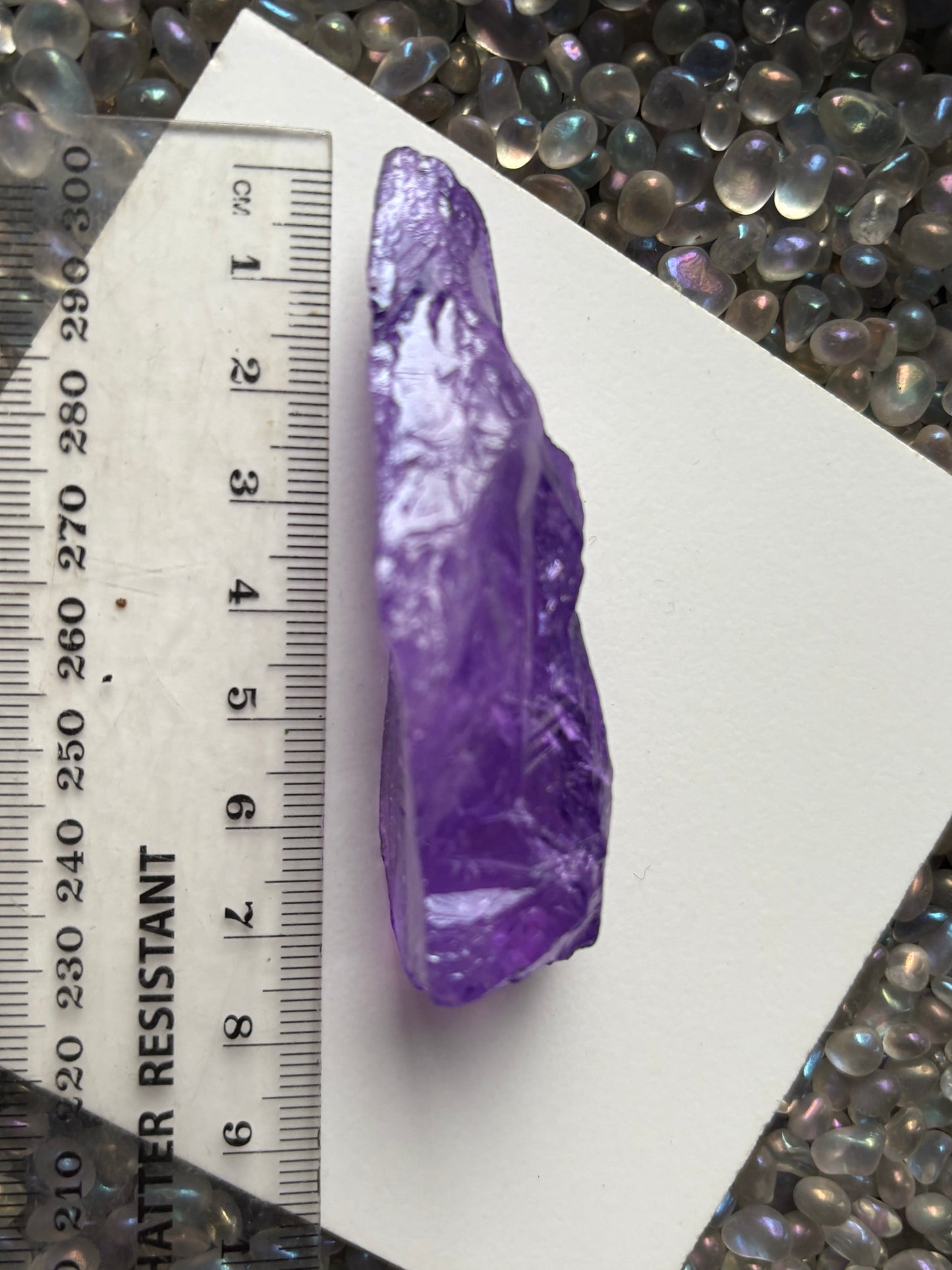 Purple Aura Quartz Rough Gemstone Crystal Unicorn Tear - Large