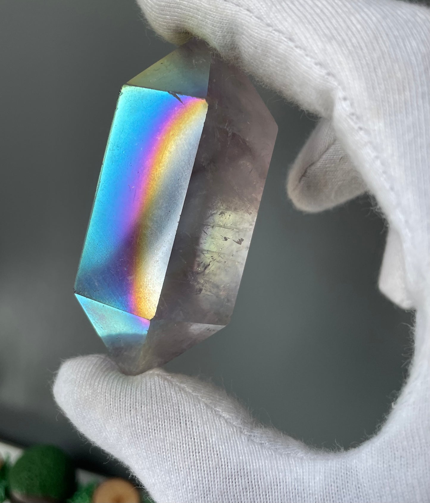 Amethyst Aura Gemstone Crystal Double Terminated Point (2)