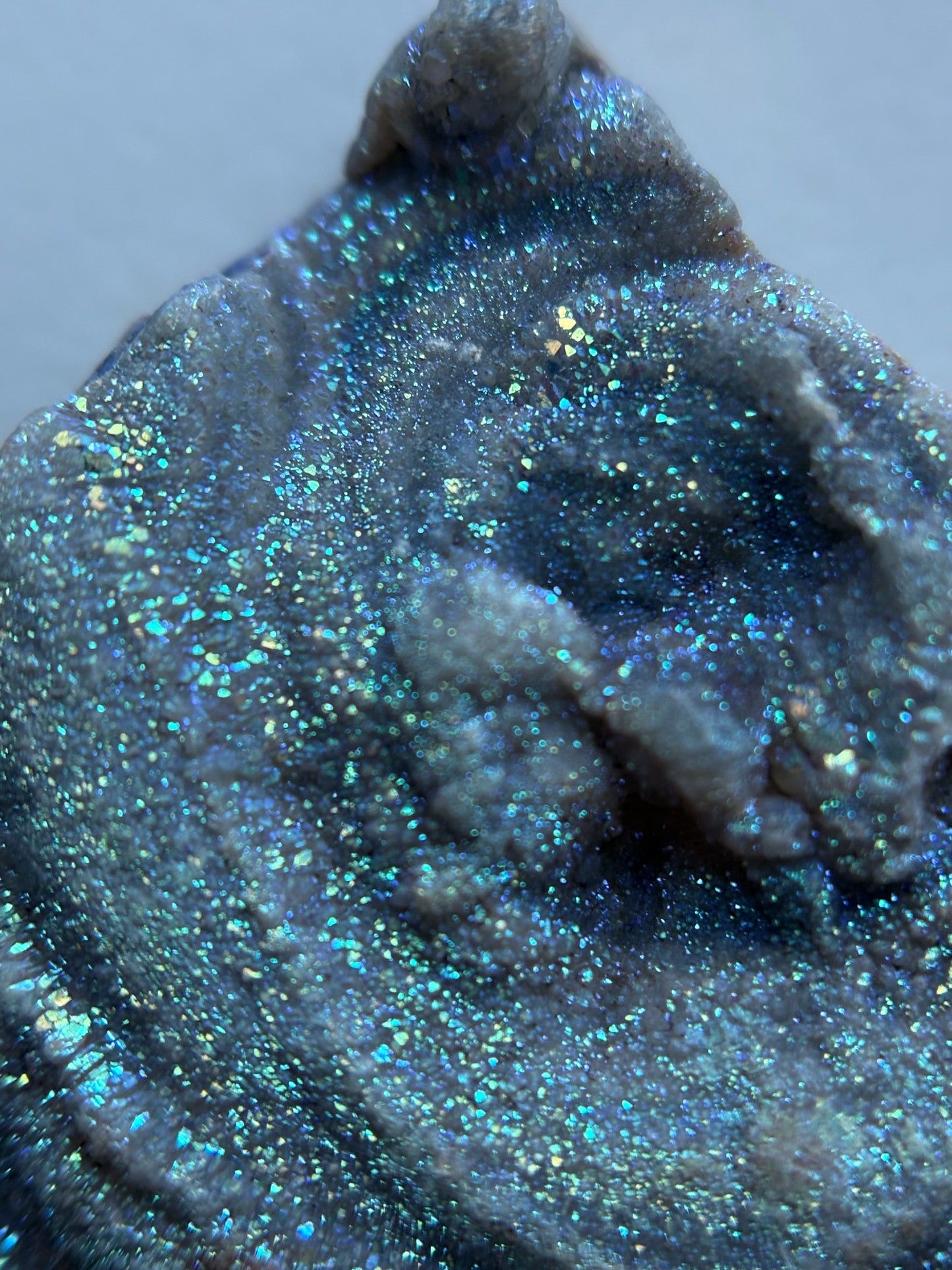 Blue Aura Druzy Chalcedony Crystal Gemstone Galaxy Slice (2)