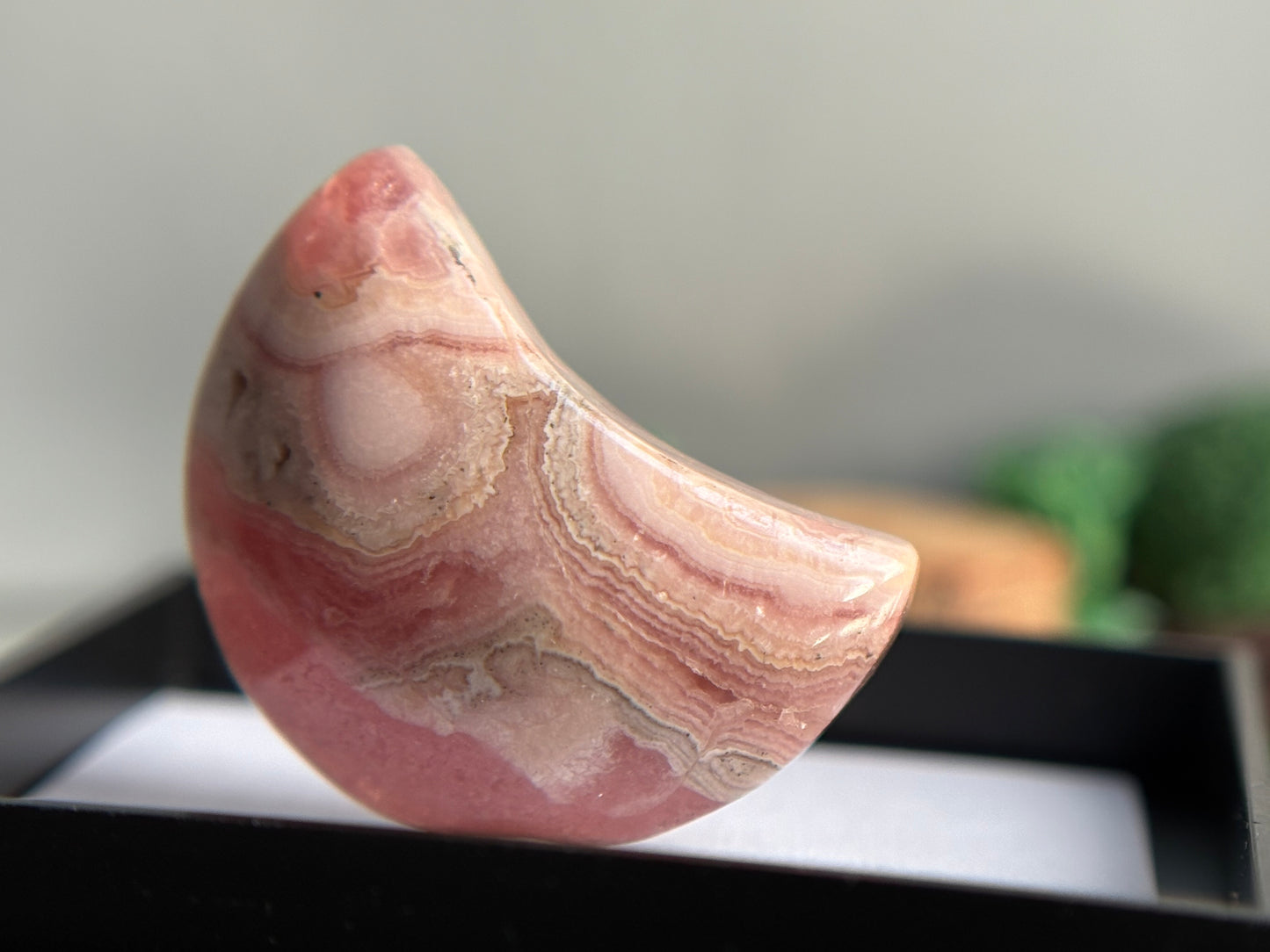 Rhodochrosite Crystal Gemstone Mini Crescent Moon Carving (2)