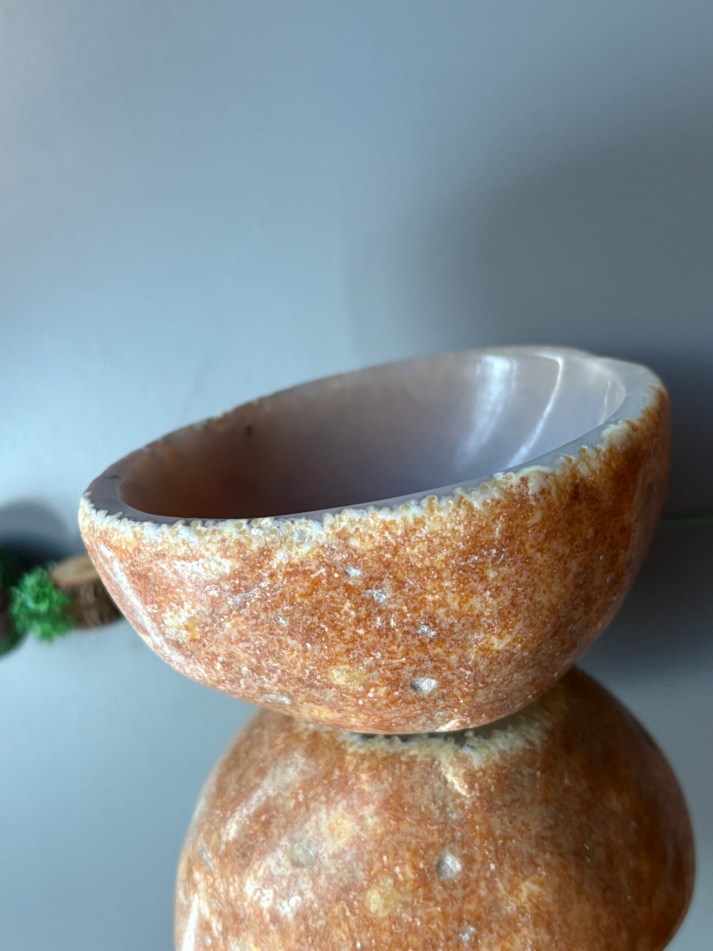 Agate Crystal Gemstone Ring Trinket Bowl Dish - Deep