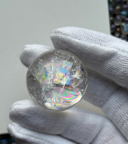 Rainbow Clear Quartz Sphere Gemstone Crystal - S1
