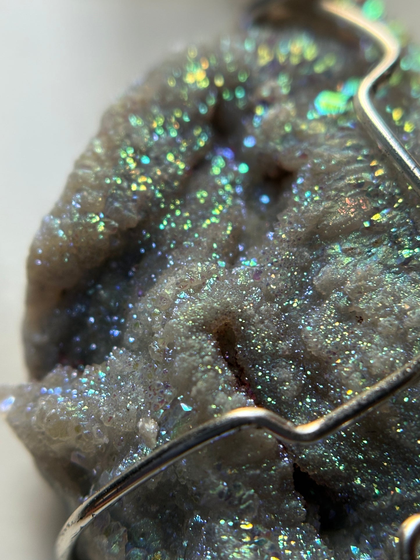 Aura Druzy Chalcedony Crystal Gemstone - Galaxy Slice - Necklace (1)