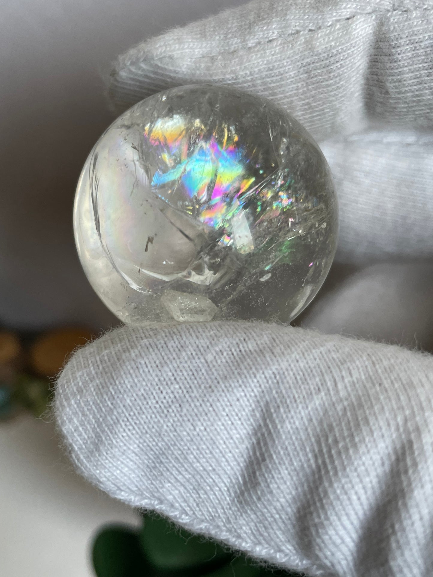Rainbow Clear Quartz Sphere Gemstone Crystal - S1