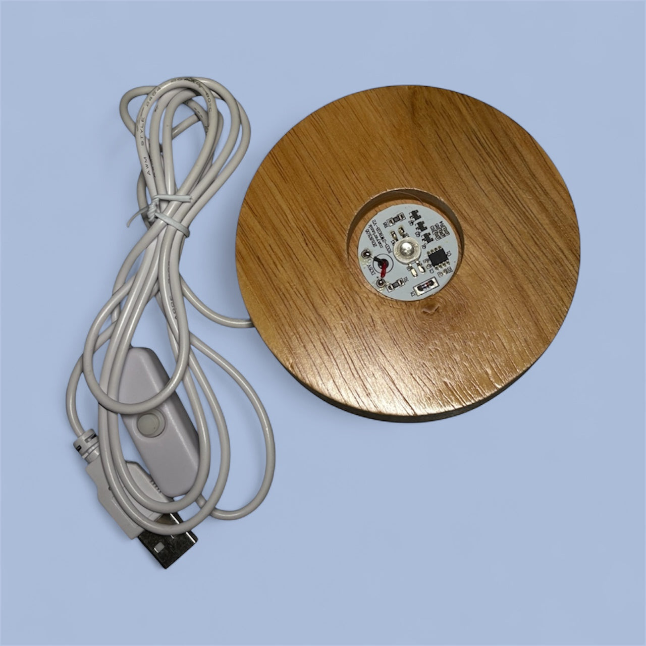 White Light USB Wood Base