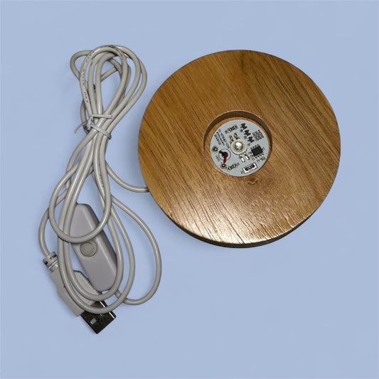 White Light USB Wood Base