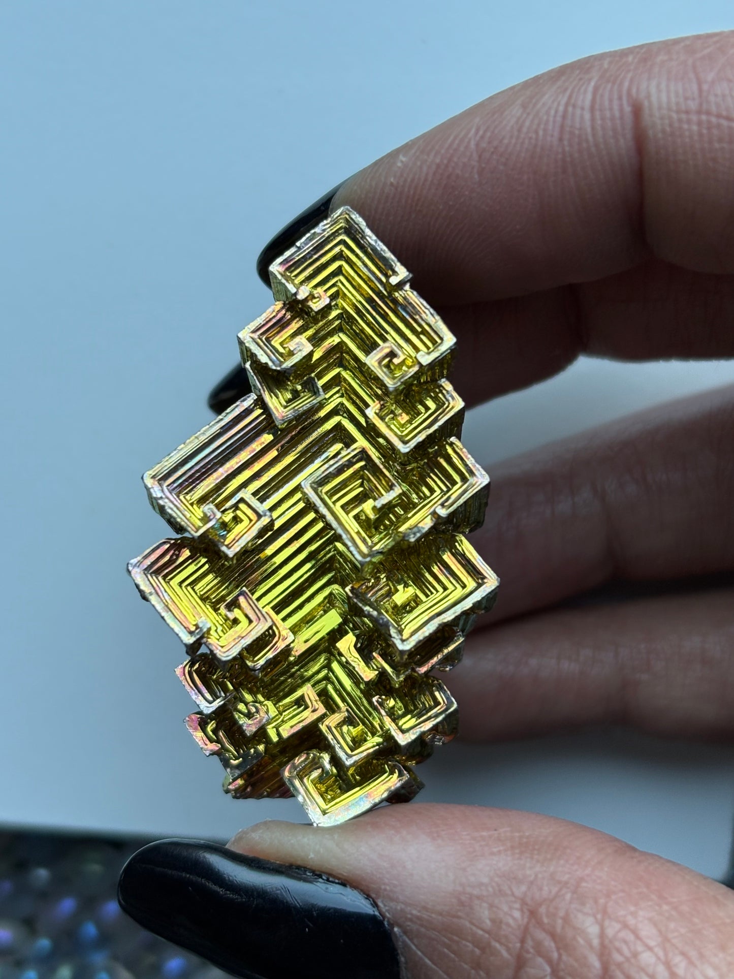 Gold Bismuth Crystal Specimen Metal Art G3