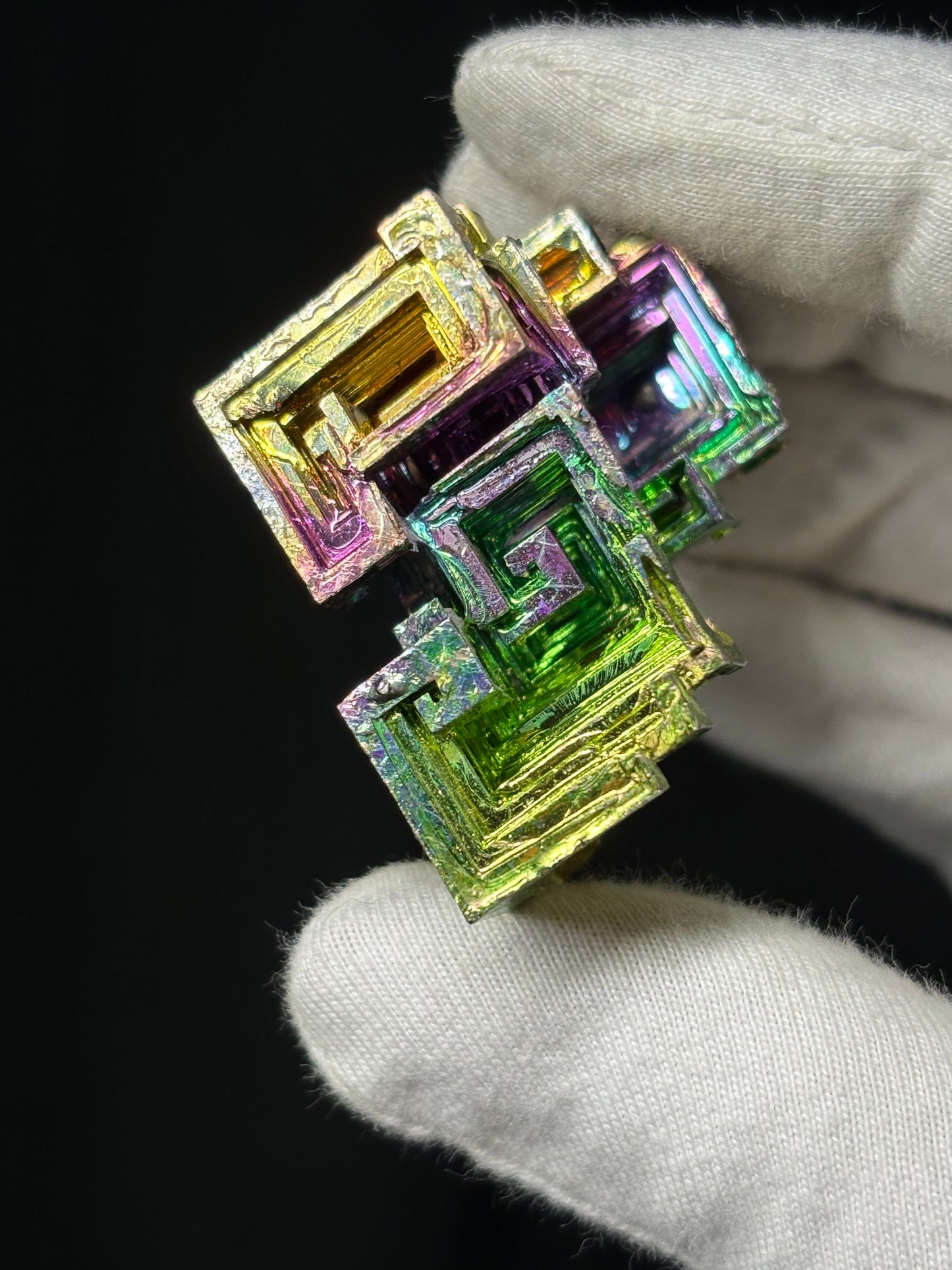 Rainbow Bismuth Crystal Specimen Metal Art - Large (3)