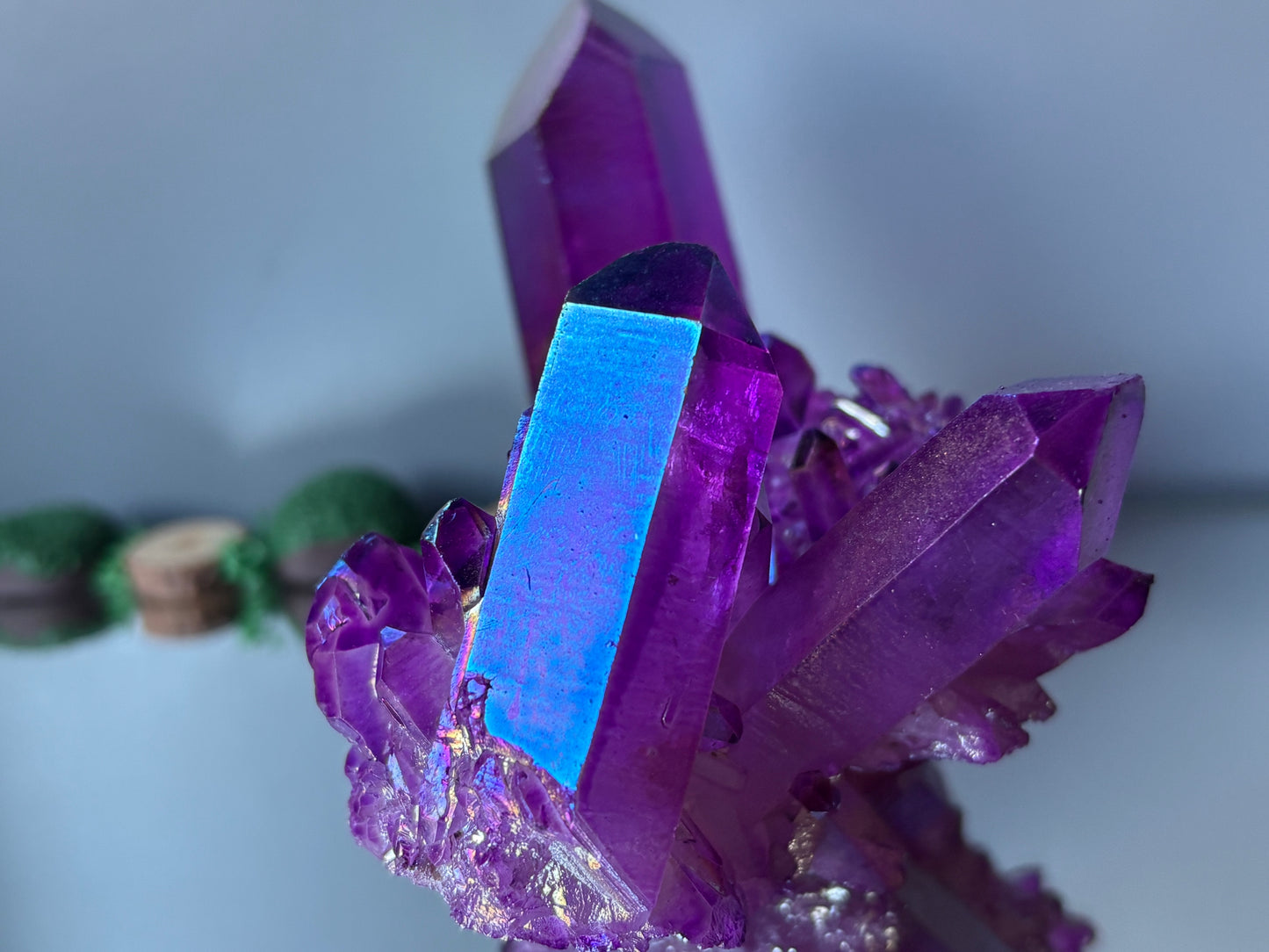 Purple Aura Quartz Crystal Gemstone Cluster - Large