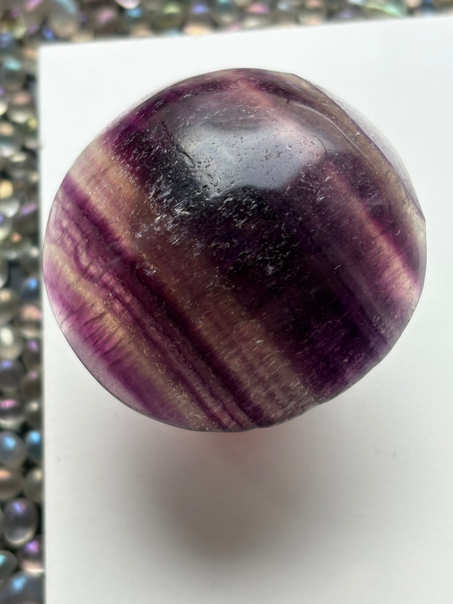 Purple Yellow Fluorite Crystal Gemstone Mushroom Carving (2) - Medium