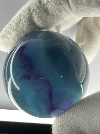 Teal Purple Fluorite Gemstone Crystal Sphere (2)