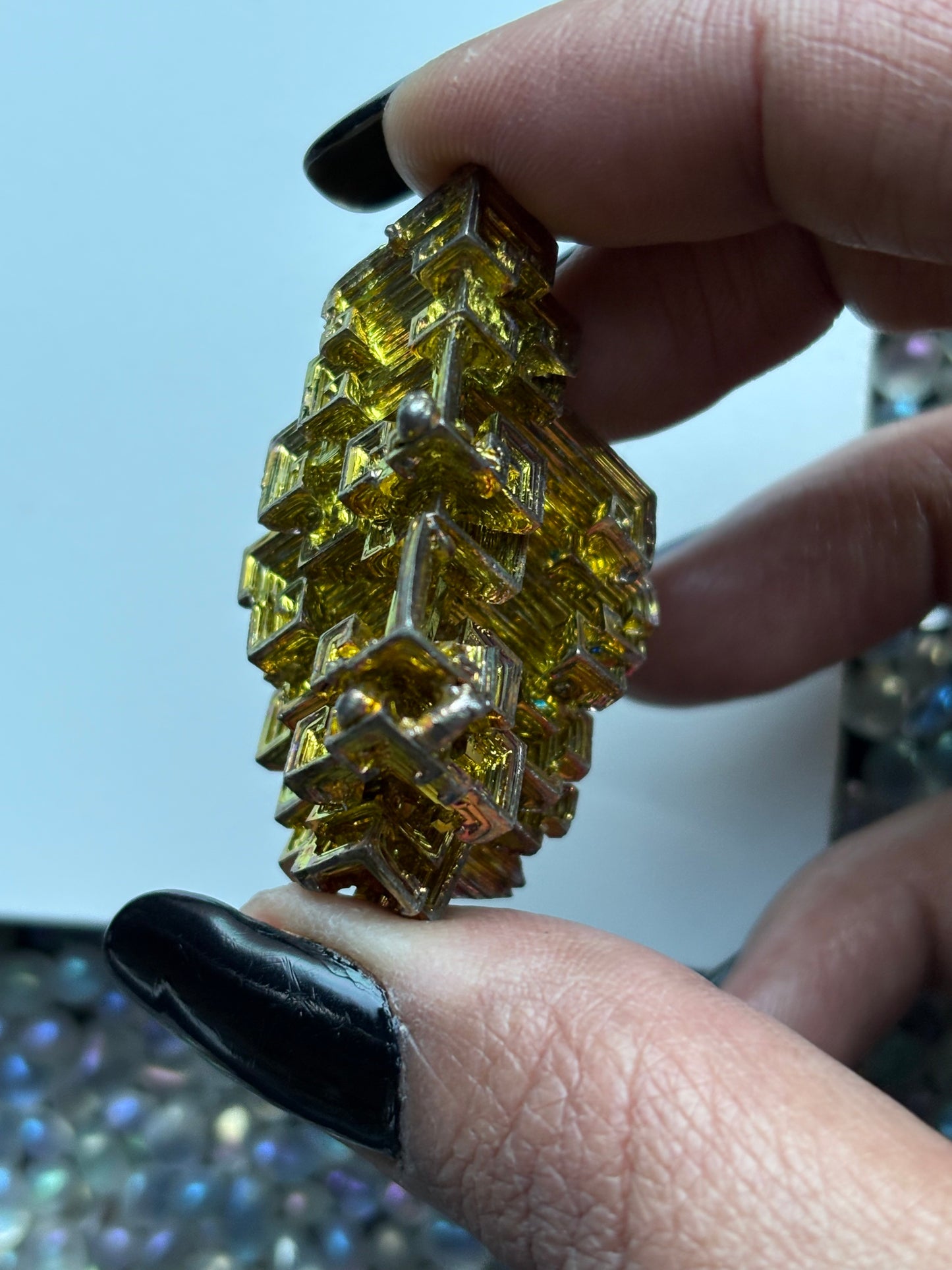 Gold Bismuth Crystal Specimen Metal Art G3
