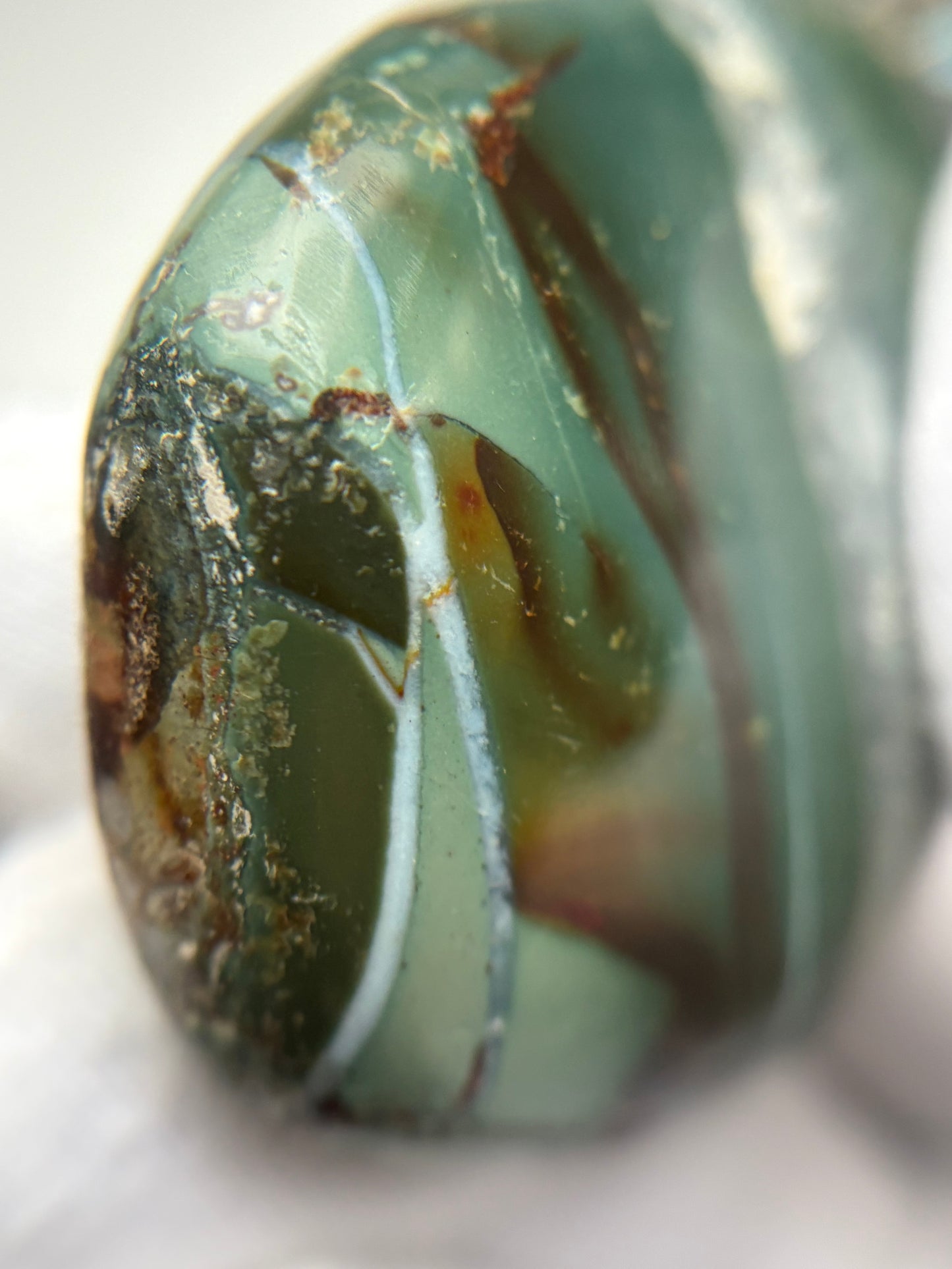 Teal Ocean Jasper Quartz Crystal Gemstone Palm Stone