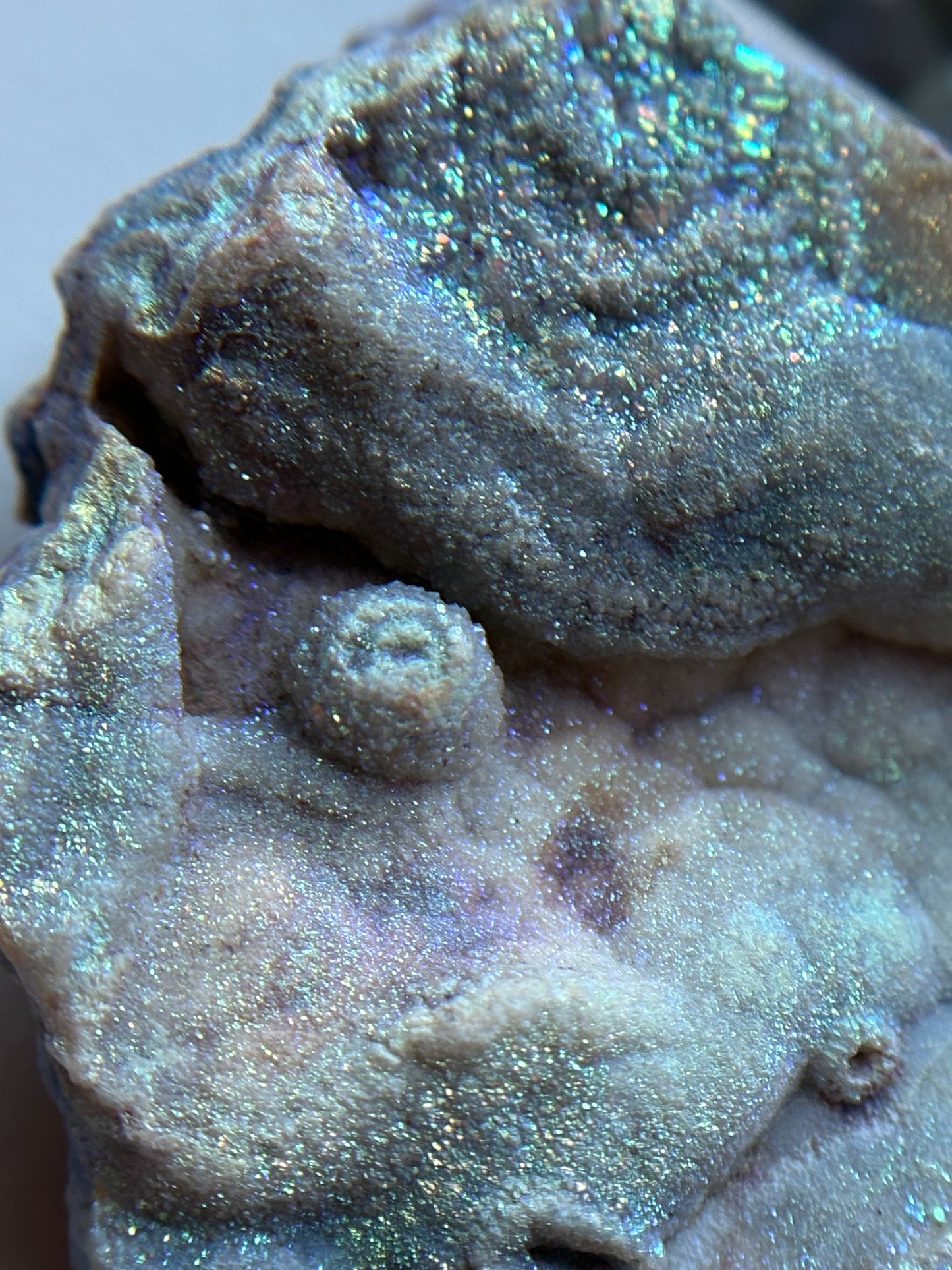 Blue Aura Druzy Chalcedony Crystal Gemstone Galaxy Slice (1)